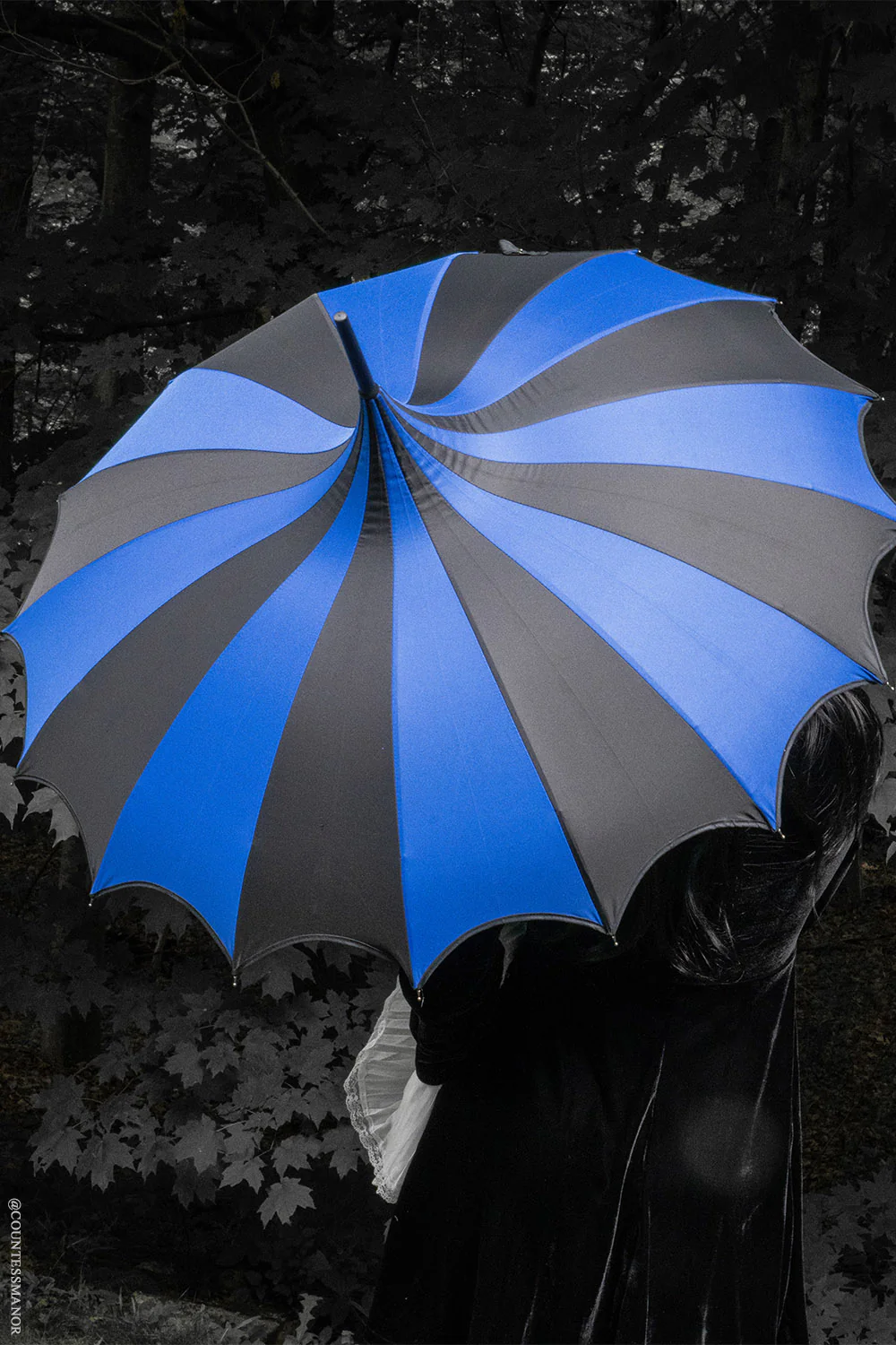 Batwing Pagoda Umbrella [BLACK/BLUE] - Image 5