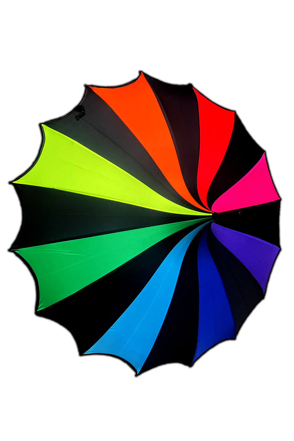 Batwing Pagoda Umbrella [Goth Rainbow] - Image 6