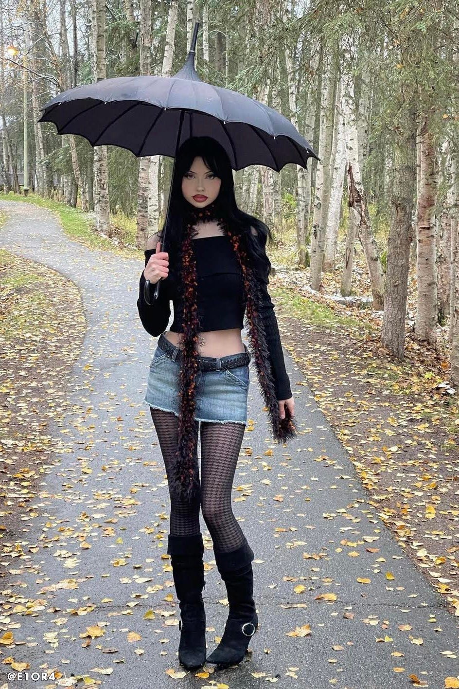 Batwing Pagoda Umbrella [MIDNIGHT BLACK] - Image 21
