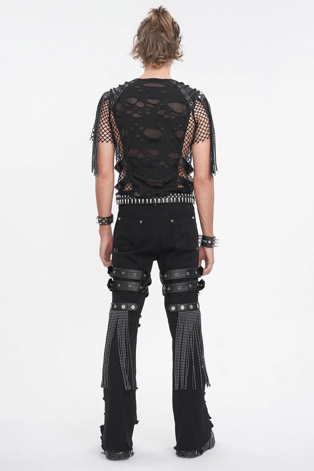 Batwing Pocket Ripped Punk Pants - Image 10