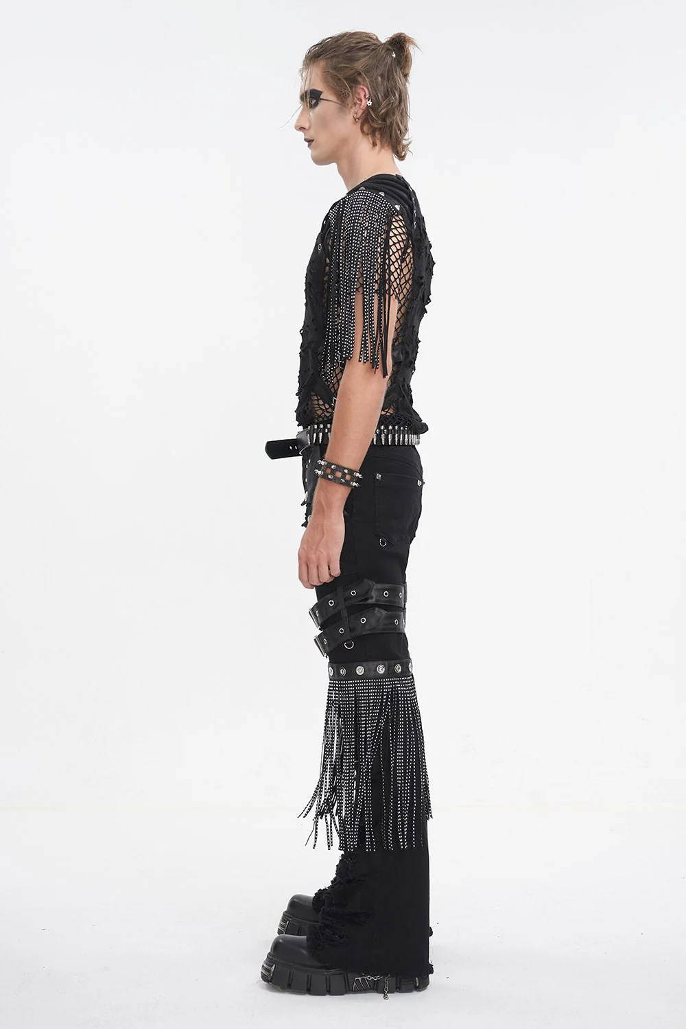 Batwing Pocket Ripped Punk Pants - Image 9