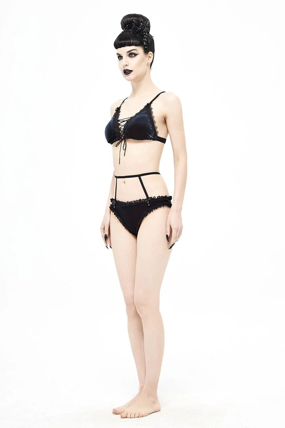 Beach Goth Velvet Bikini Set - Image 5