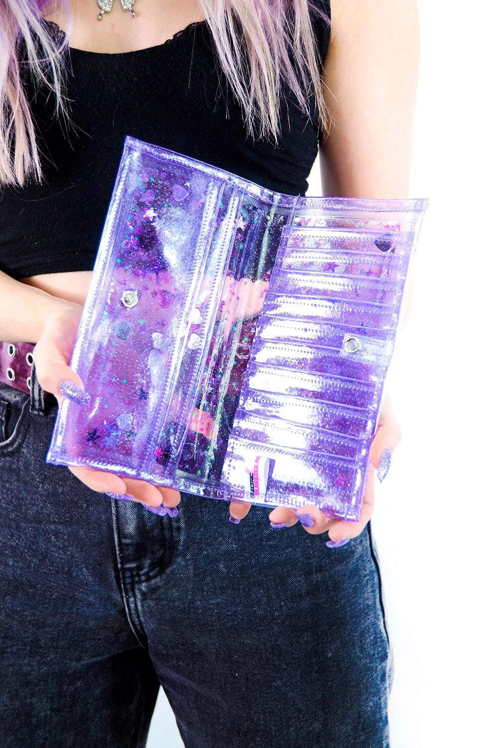 Bedazzled Liquid Glitter Wallet - Image 3