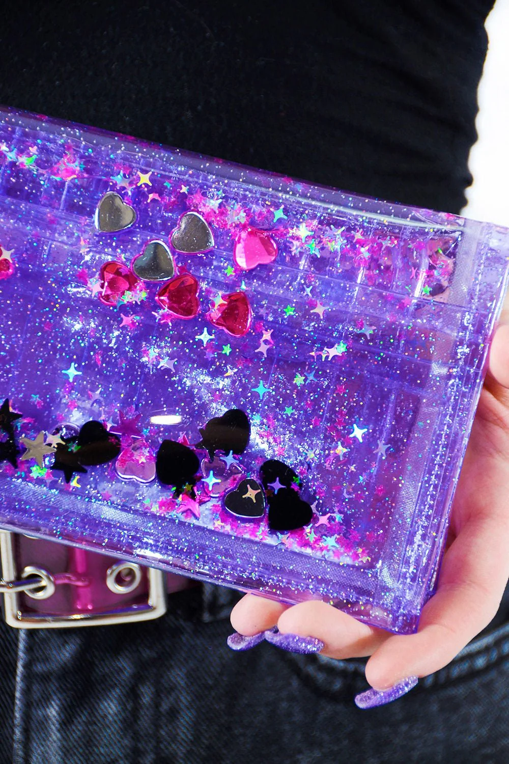Bedazzled Liquid Glitter Wallet - Image 4