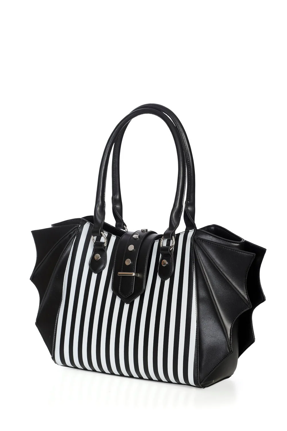 Beetle Striped Batwing Handbag [Black/White] - Image 2
