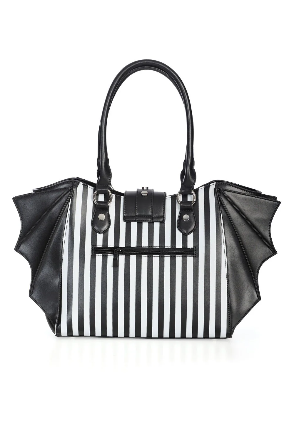 Beetle Striped Batwing Handbag [Black/White] - Image 3