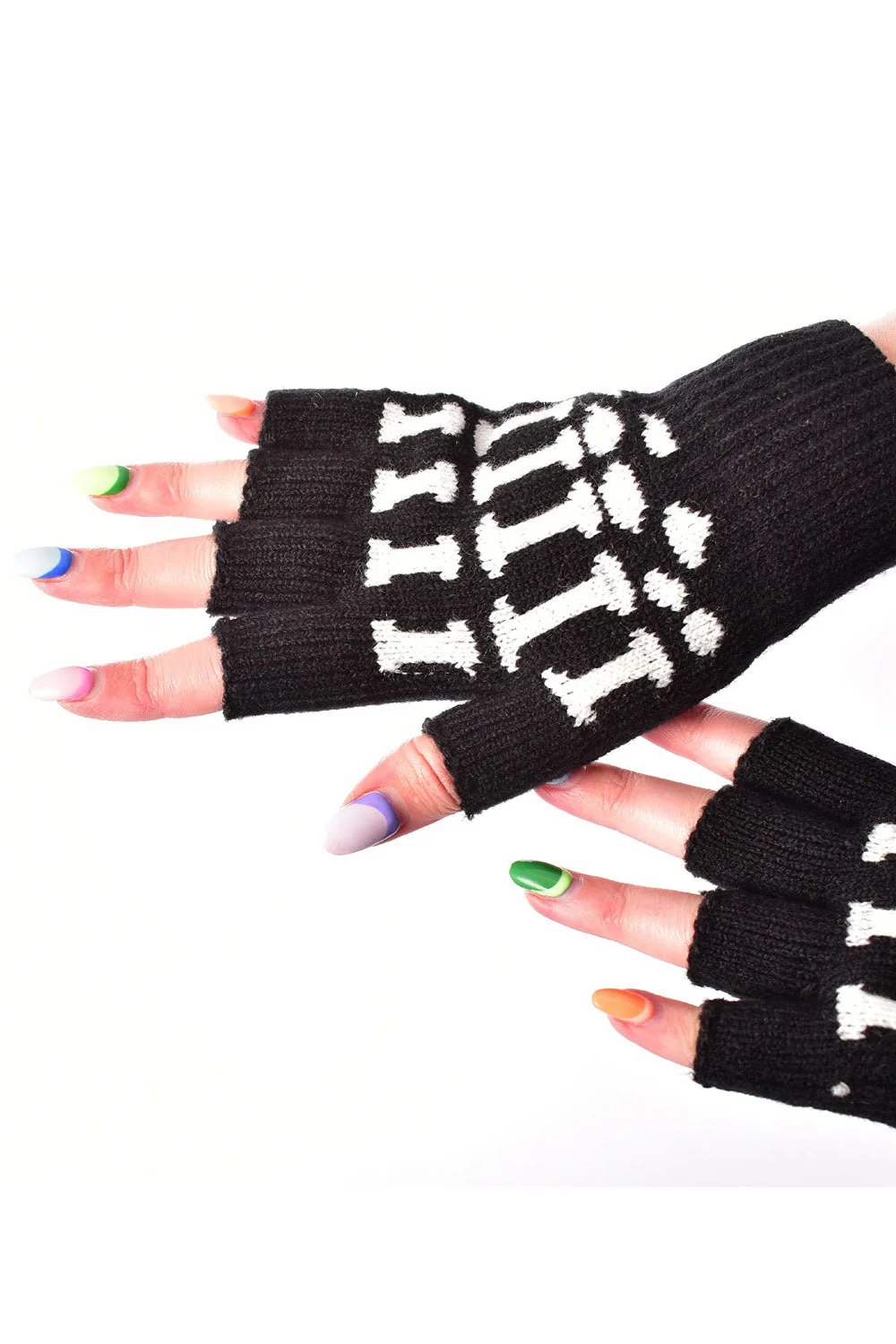 BGS Fingerless Gloves [Black/White] - Image 2
