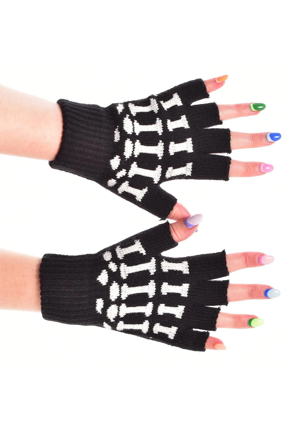 BGS Fingerless Gloves [Black/White] - Image 3