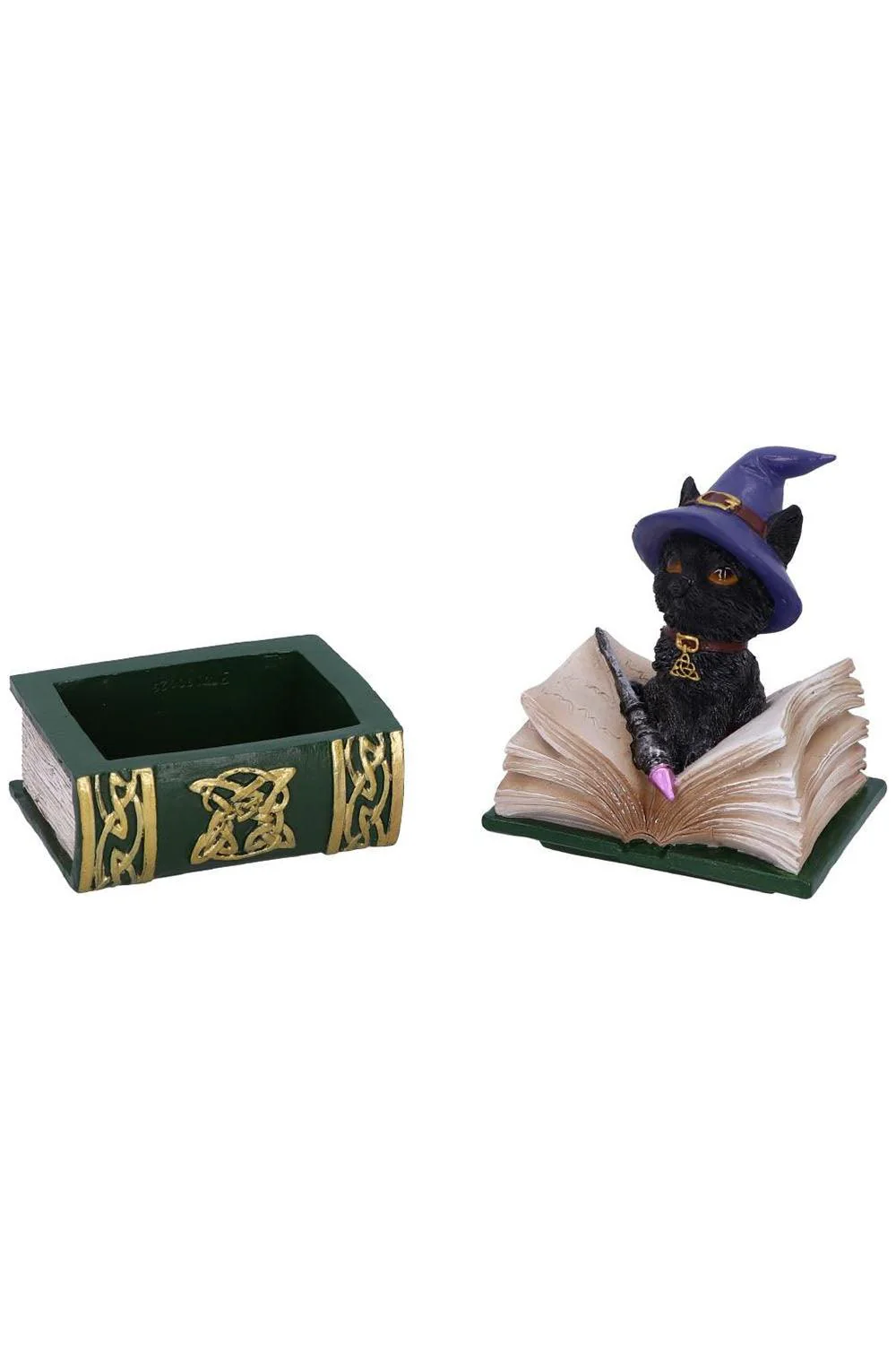 Binx Witchy Black Cat with Spellbook Trinket Box - Image 3