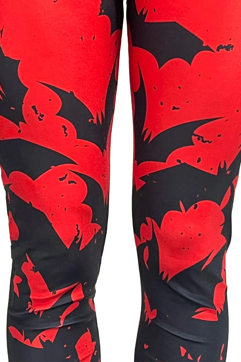 Bite Me Vampire Bat Leggings [RED/BLACK] - Image 11