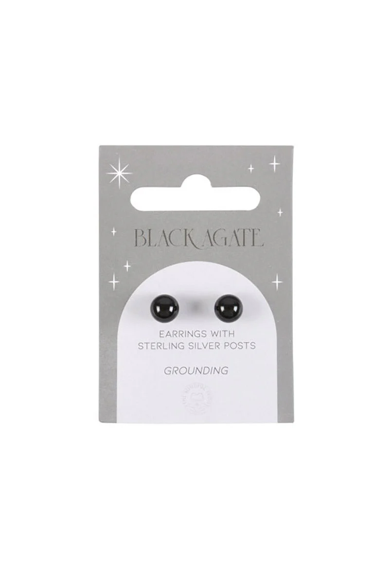 Black Agate Semi Precious Crystal Earrings - Image 2