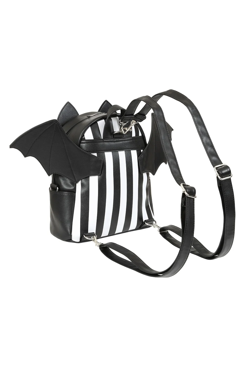 Black and White Striped Batwing Backpack - Image 4