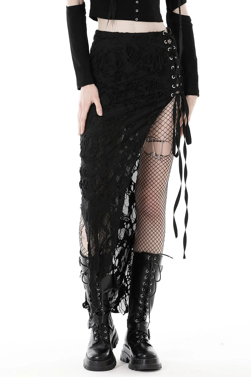 Black Apocalypse Maxi Slit Skirt - Image 2