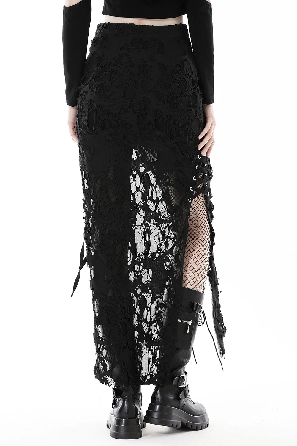 Black Apocalypse Maxi Slit Skirt - Image 3