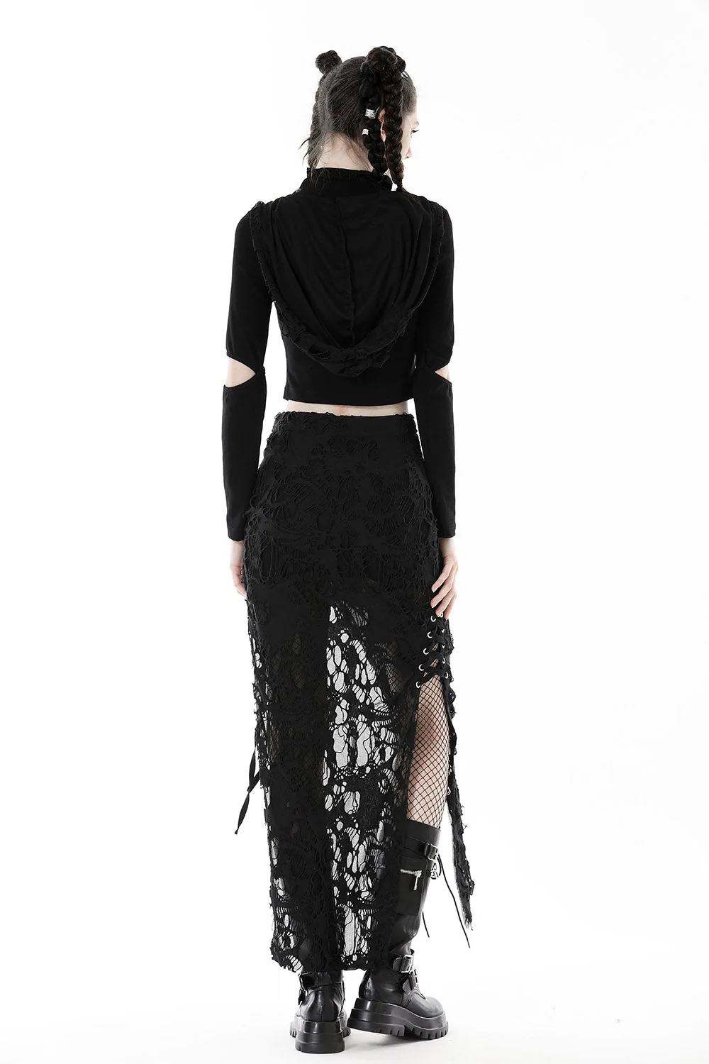 Black Apocalypse Maxi Slit Skirt - Image 5