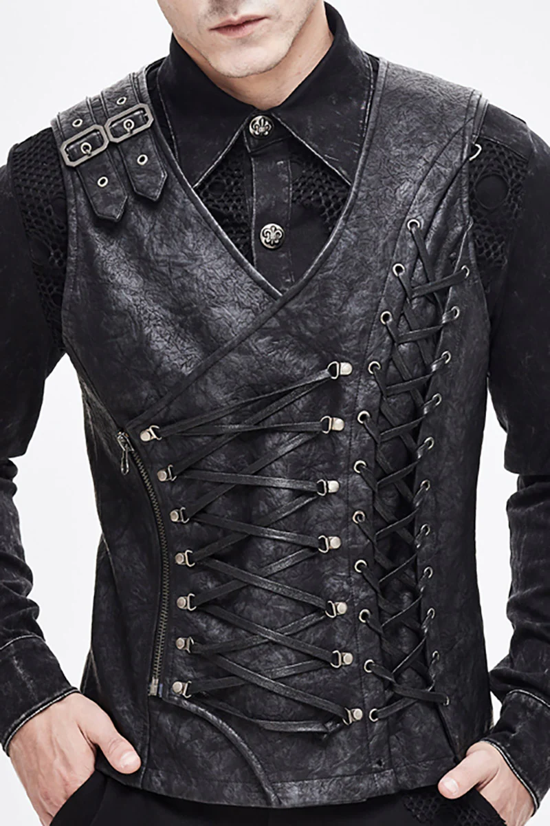 Black Apocalypse Punk Waistcoat - Image 2