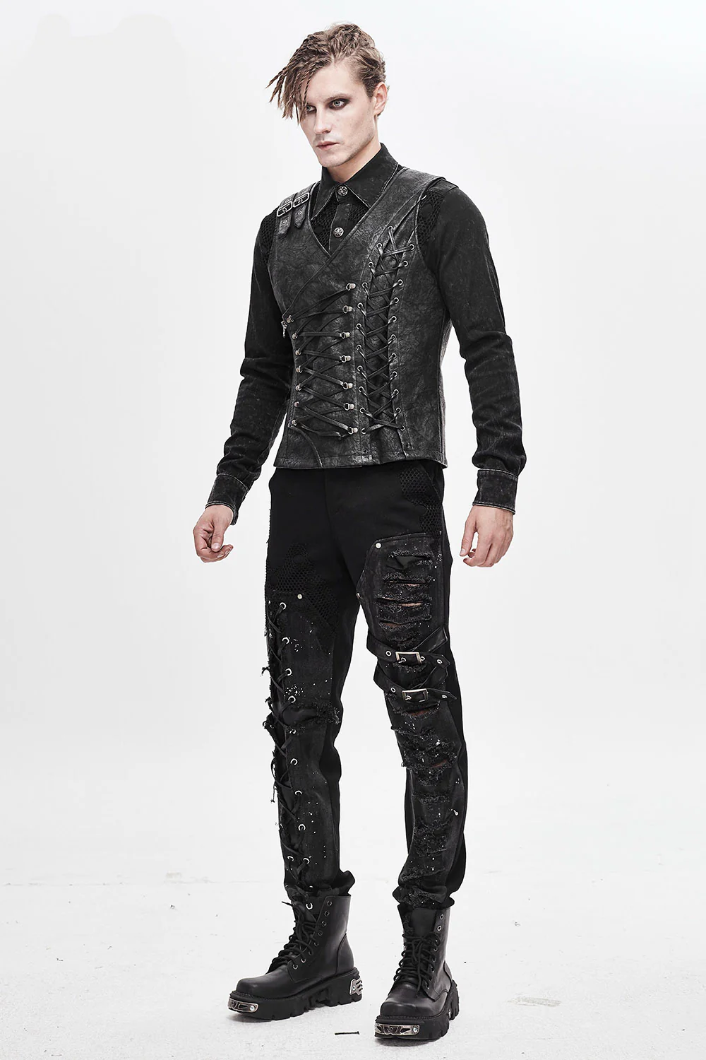 Black Apocalypse Punk Waistcoat - Image 4