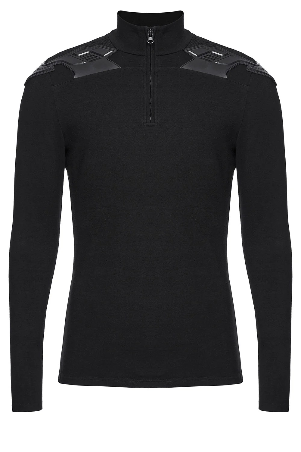 Black Armor Moto Turtleneck Top