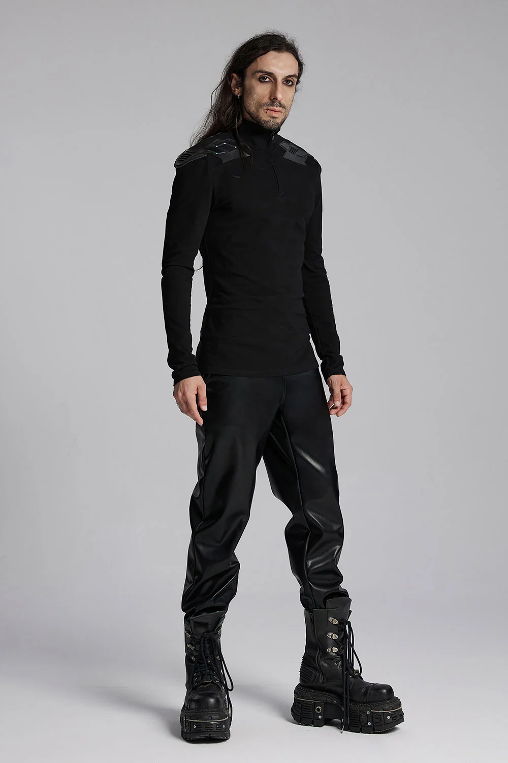 Black Armor Moto Turtleneck Top - Image 3