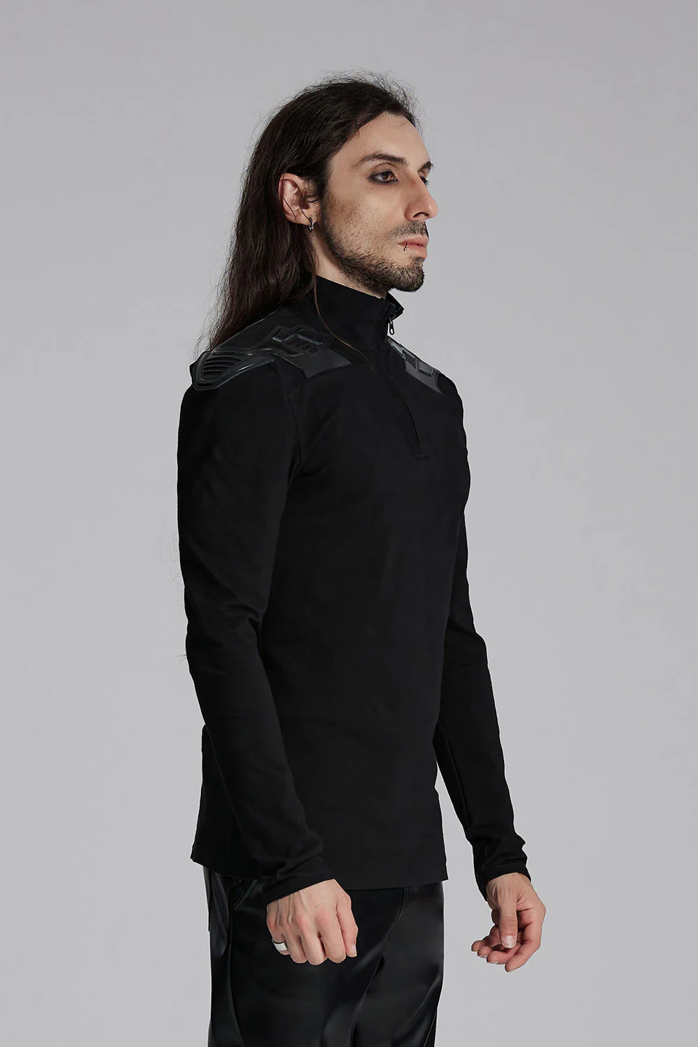 Black Armor Moto Turtleneck Top - Image 5