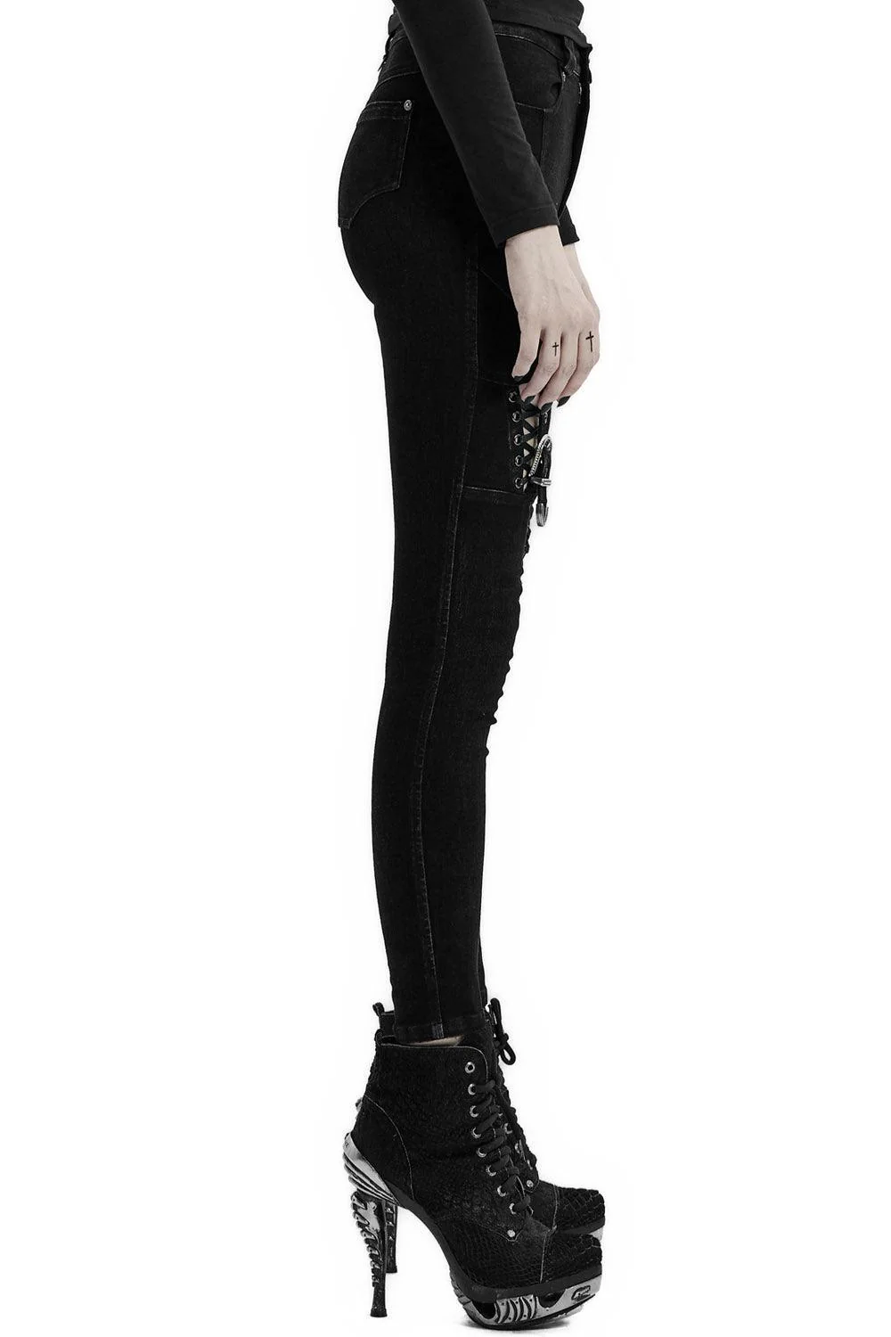 Black Ashes Thigh Harness Pants - Image 3