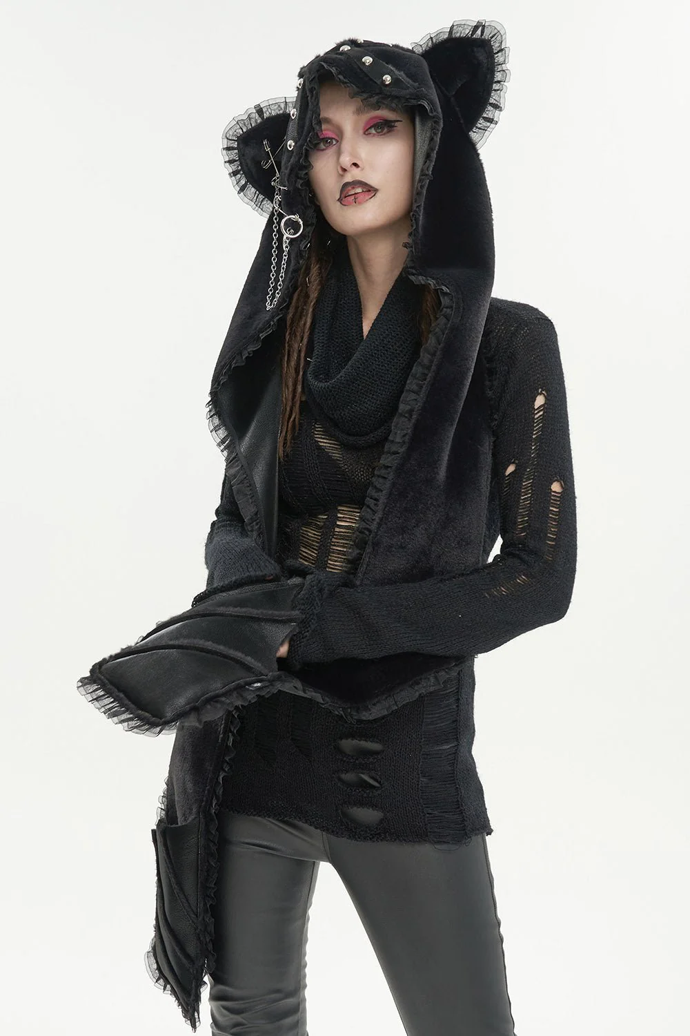 Black Bat Ears Hat [Batwing Pockets] - Image 2
