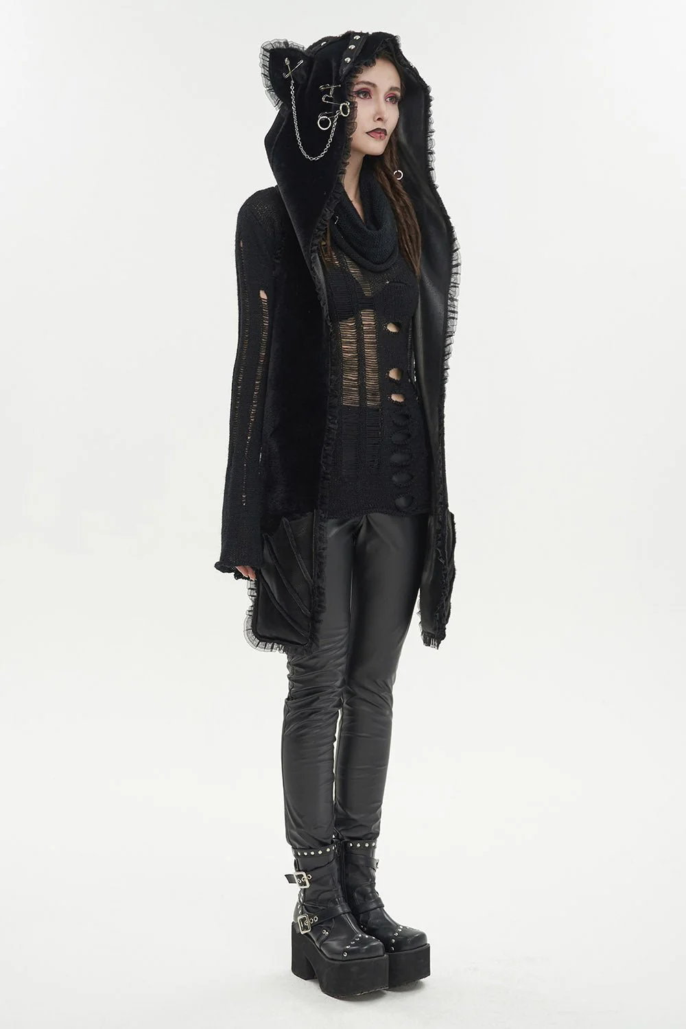 Black Bat Ears Hat [Batwing Pockets] - Image 5