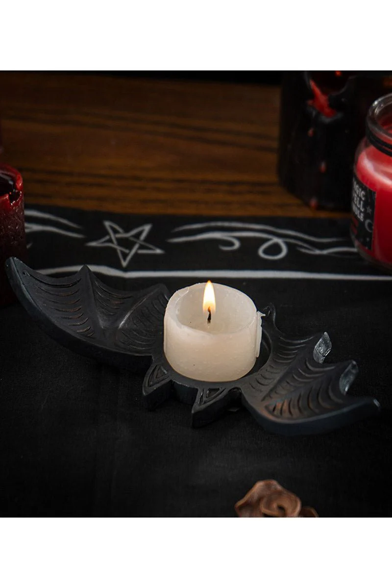 Black Bat Tealight Candle Holder - Image 2