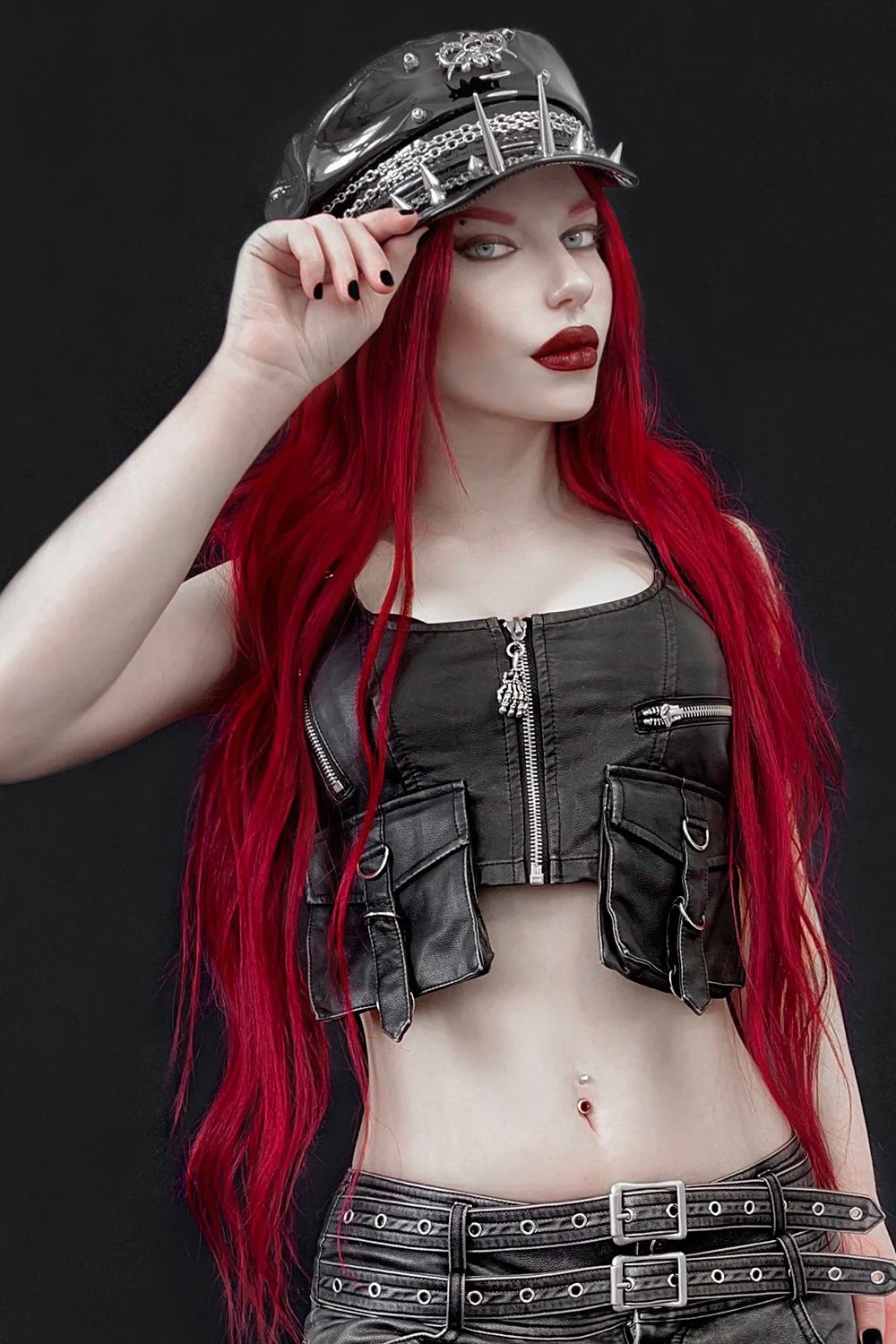 Black Battle Spiked Hat - Image 3