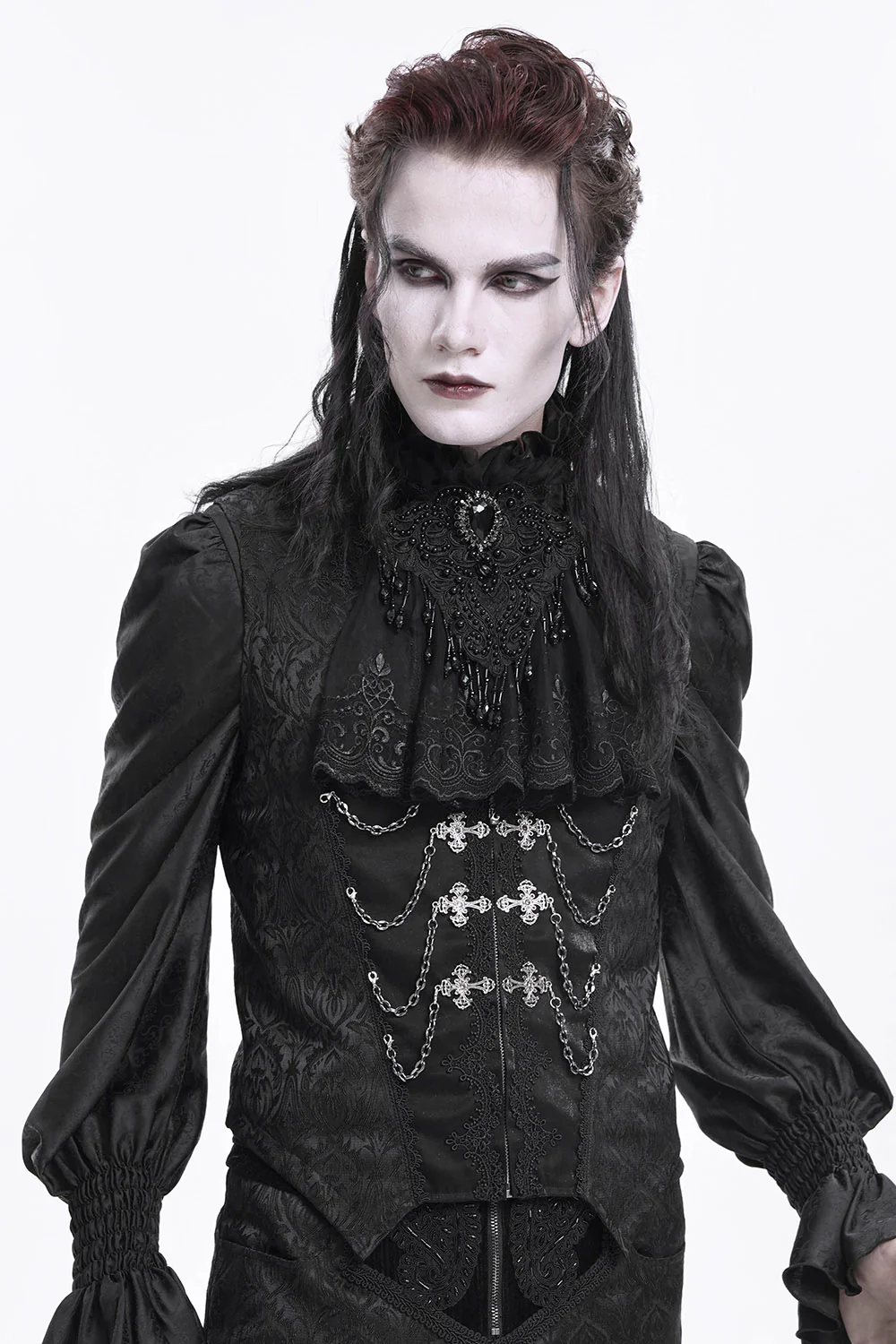 Black Bishop Vampire Goth Vest - Image 2
