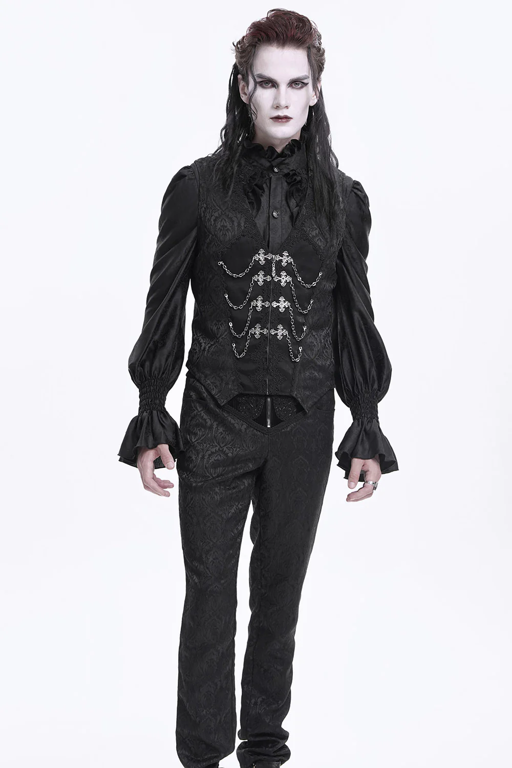 Black Bishop Vampire Goth Vest - Image 3