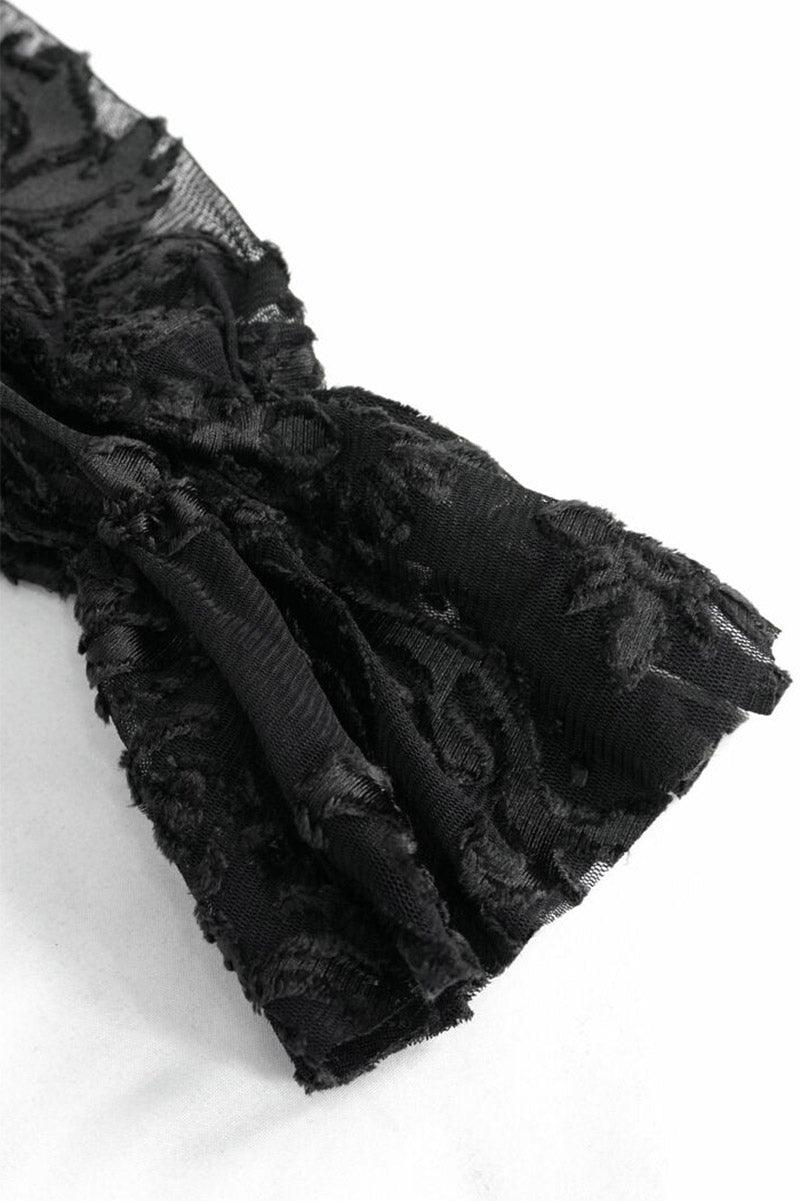 Black Blooms Velvet Top - Image 9