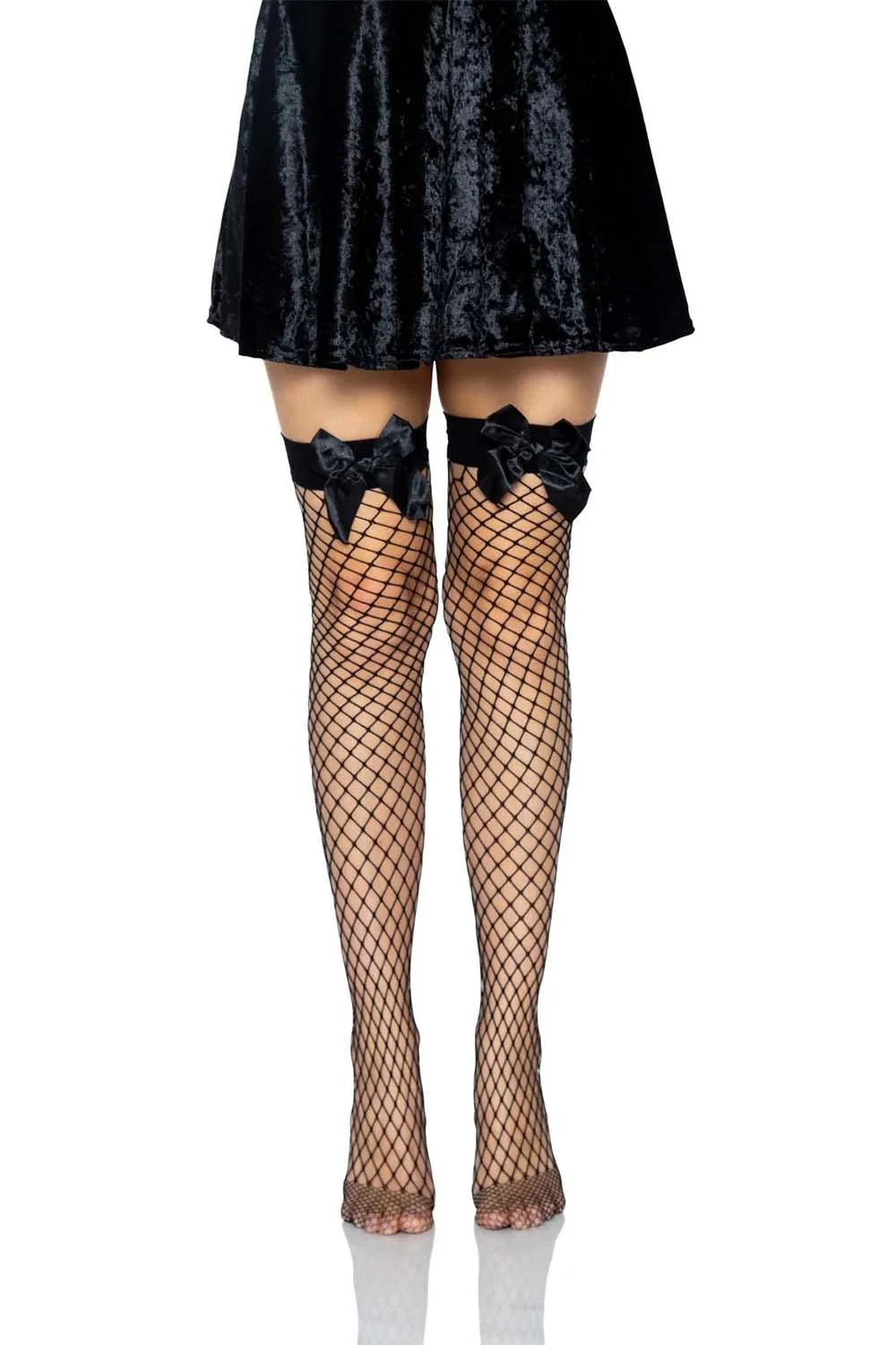 Black Bow Bride Thigh Highs - Image 4