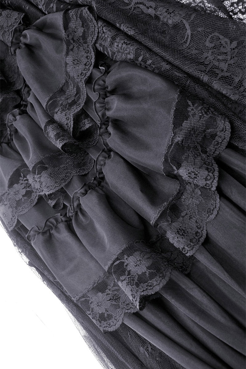 Black Bridal Bustle Skirt - Image 10