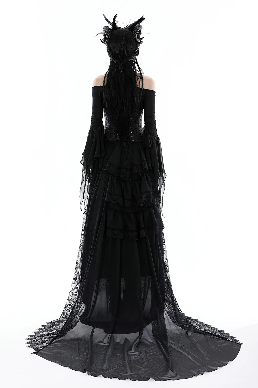 Black Bridal Bustle Skirt - Image 2
