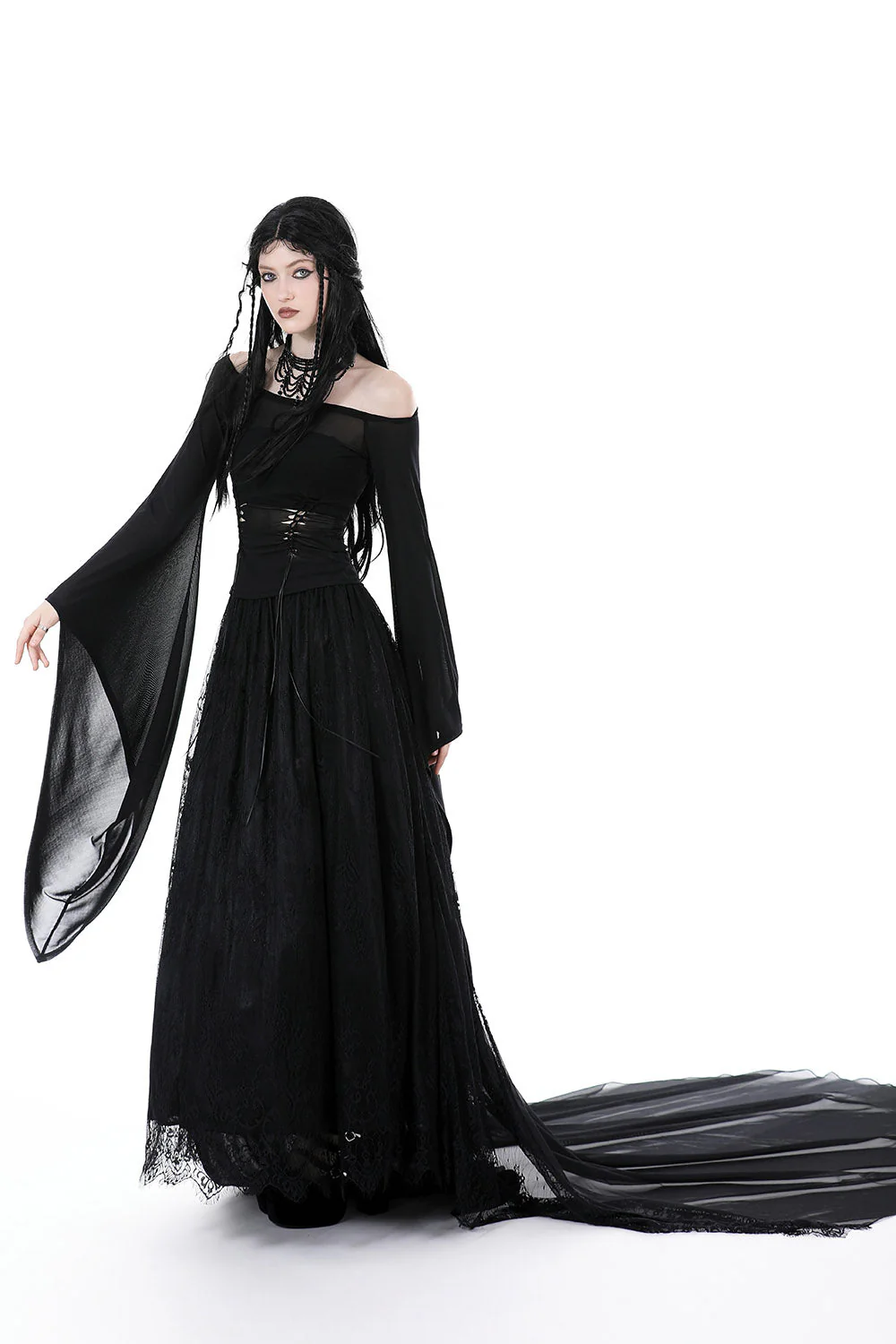 Black Bridal Bustle Skirt - Image 5