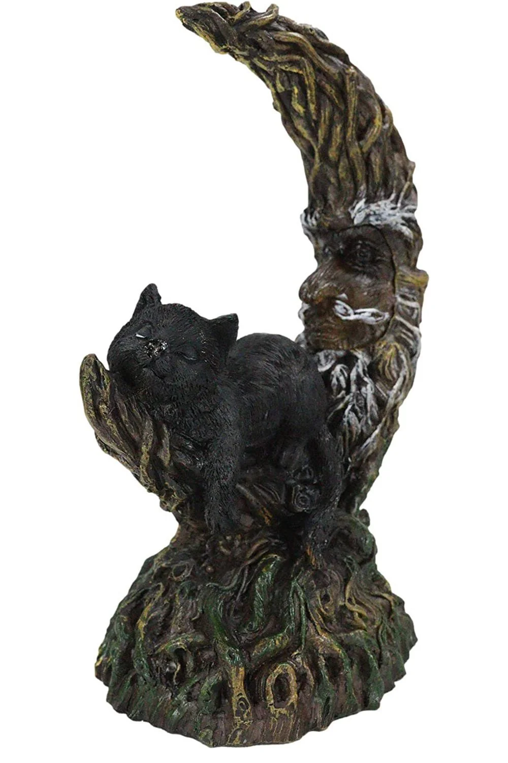 Black Cat on Moon Statue - Image 3