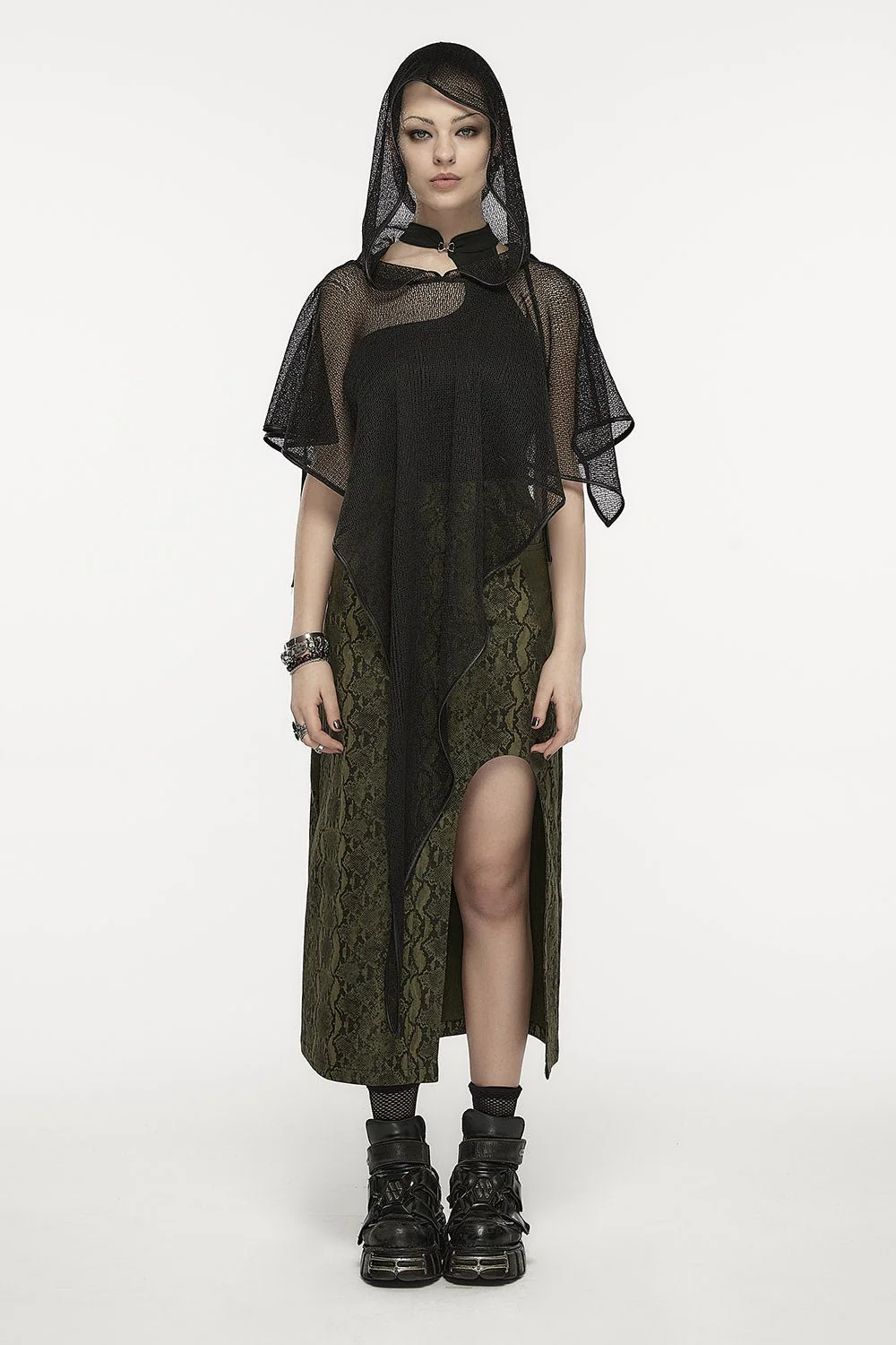 Black Coven Hooded Cloak - Image 2