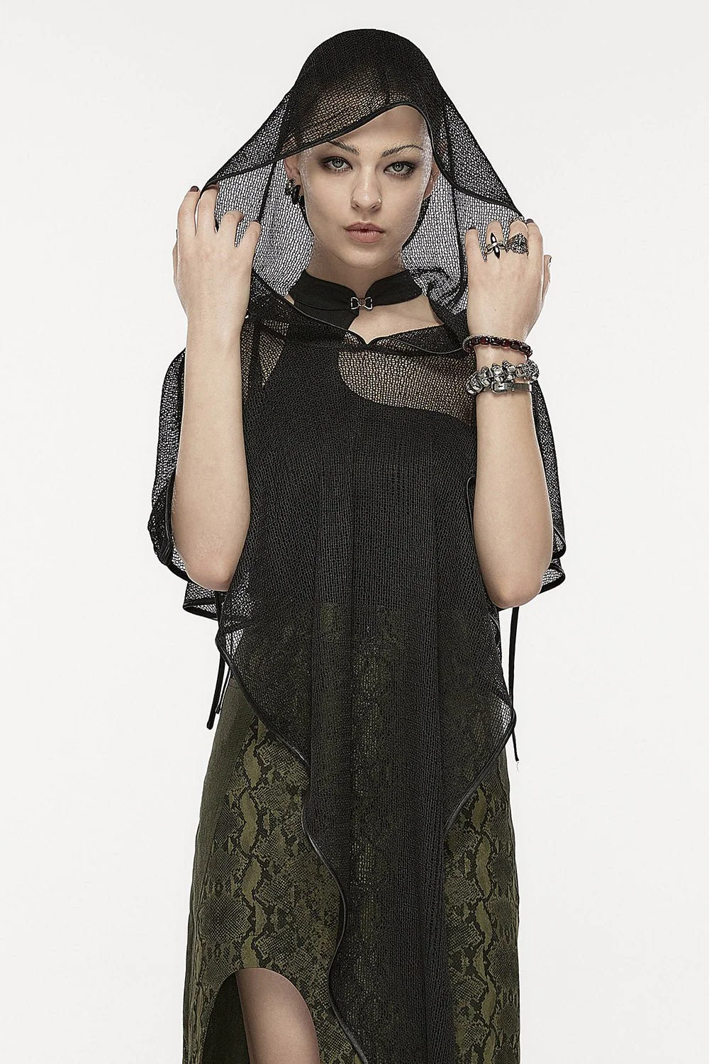 Black Coven Hooded Cloak - Image 3