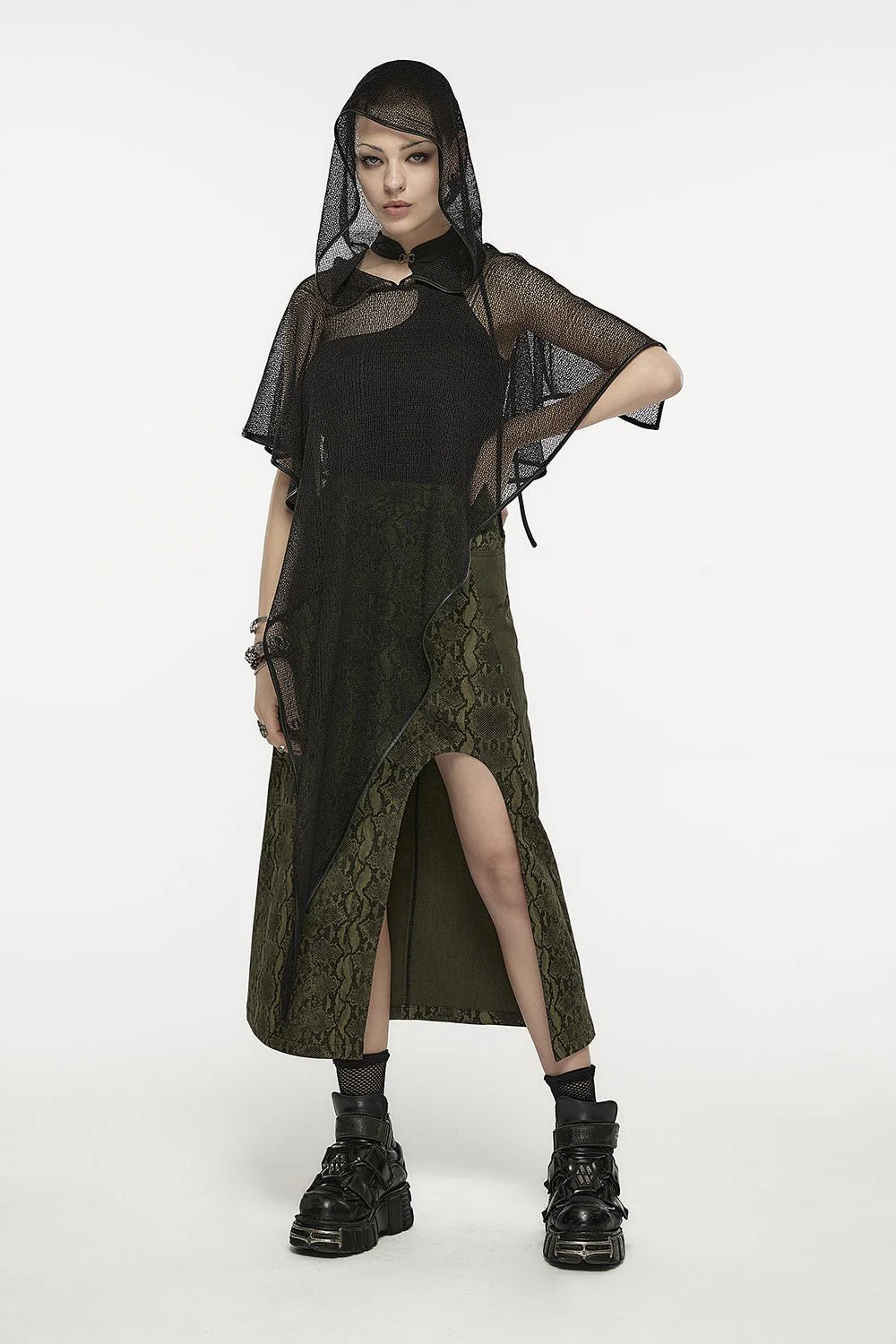 Black Coven Hooded Cloak - Image 4