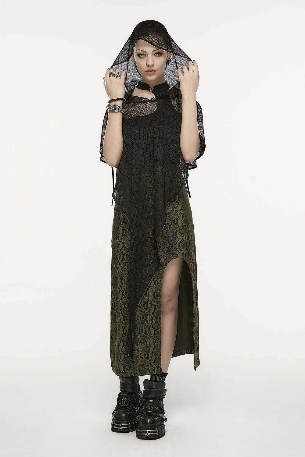 Black Coven Hooded Cloak - Image 6