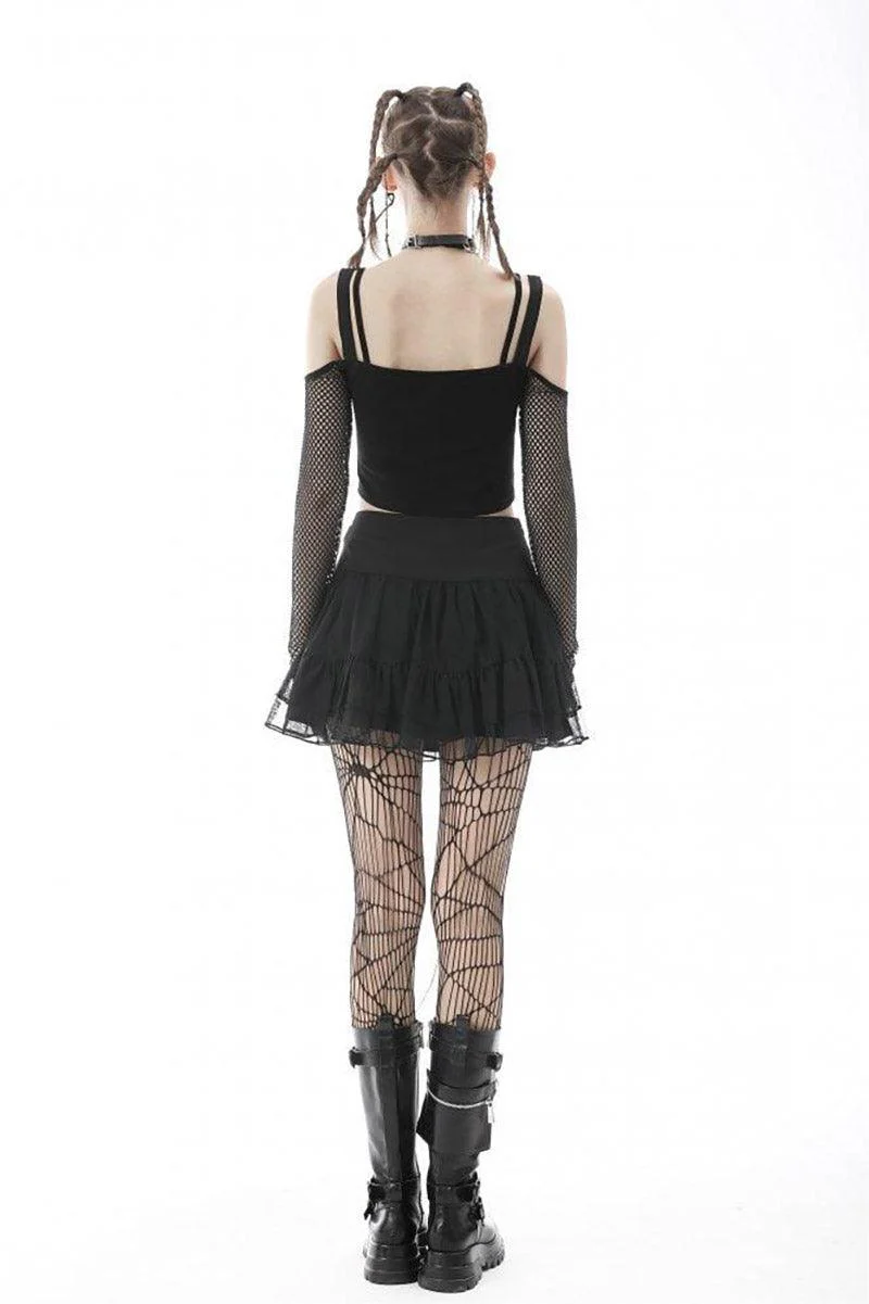 Black Craft Fishnet Off the Shoulder Top - Image 7