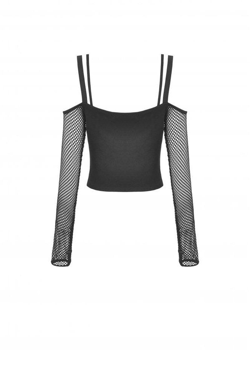 Black Craft Fishnet Off the Shoulder Top - Image 9