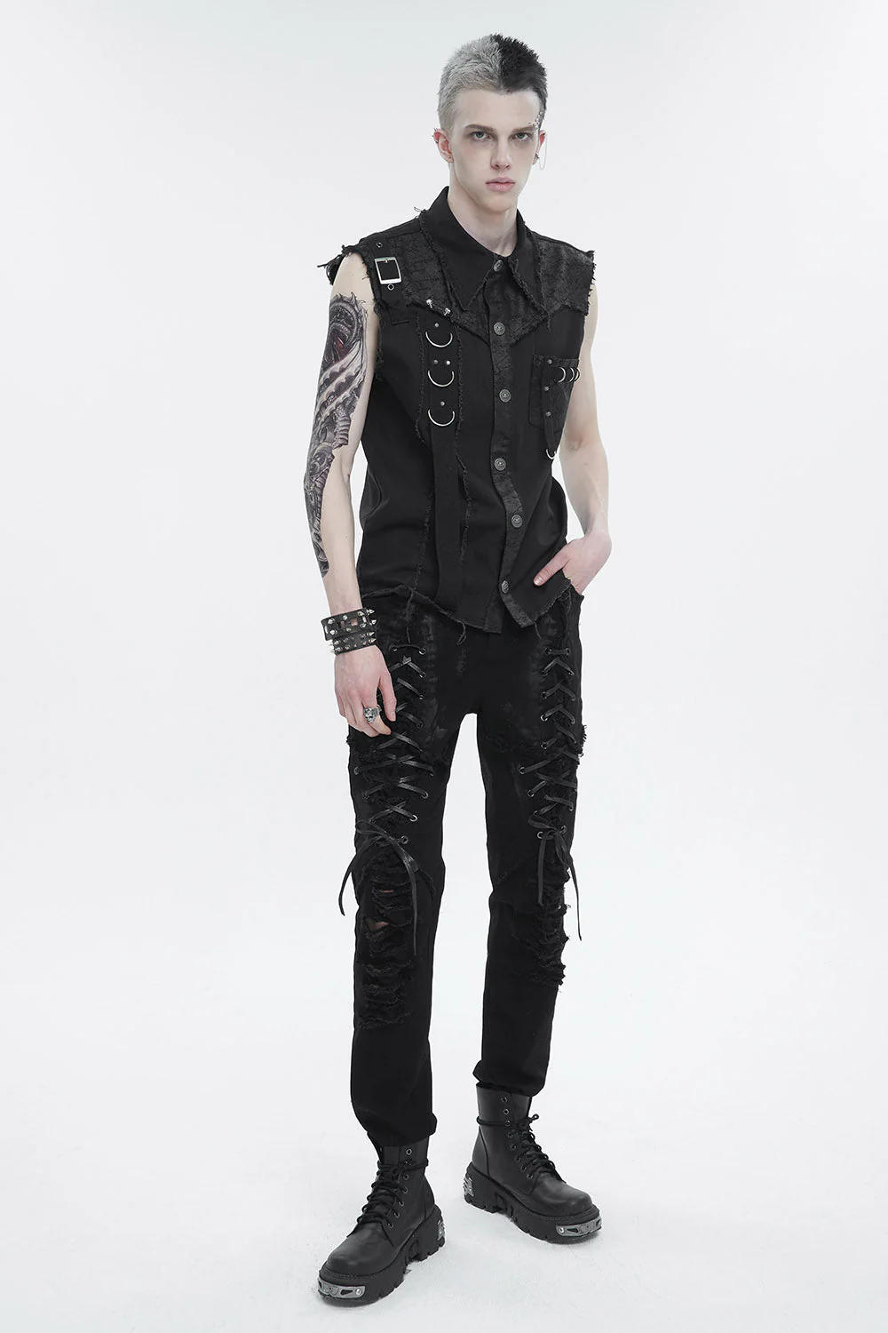 Black Death Lace-Up Pants - Image 5