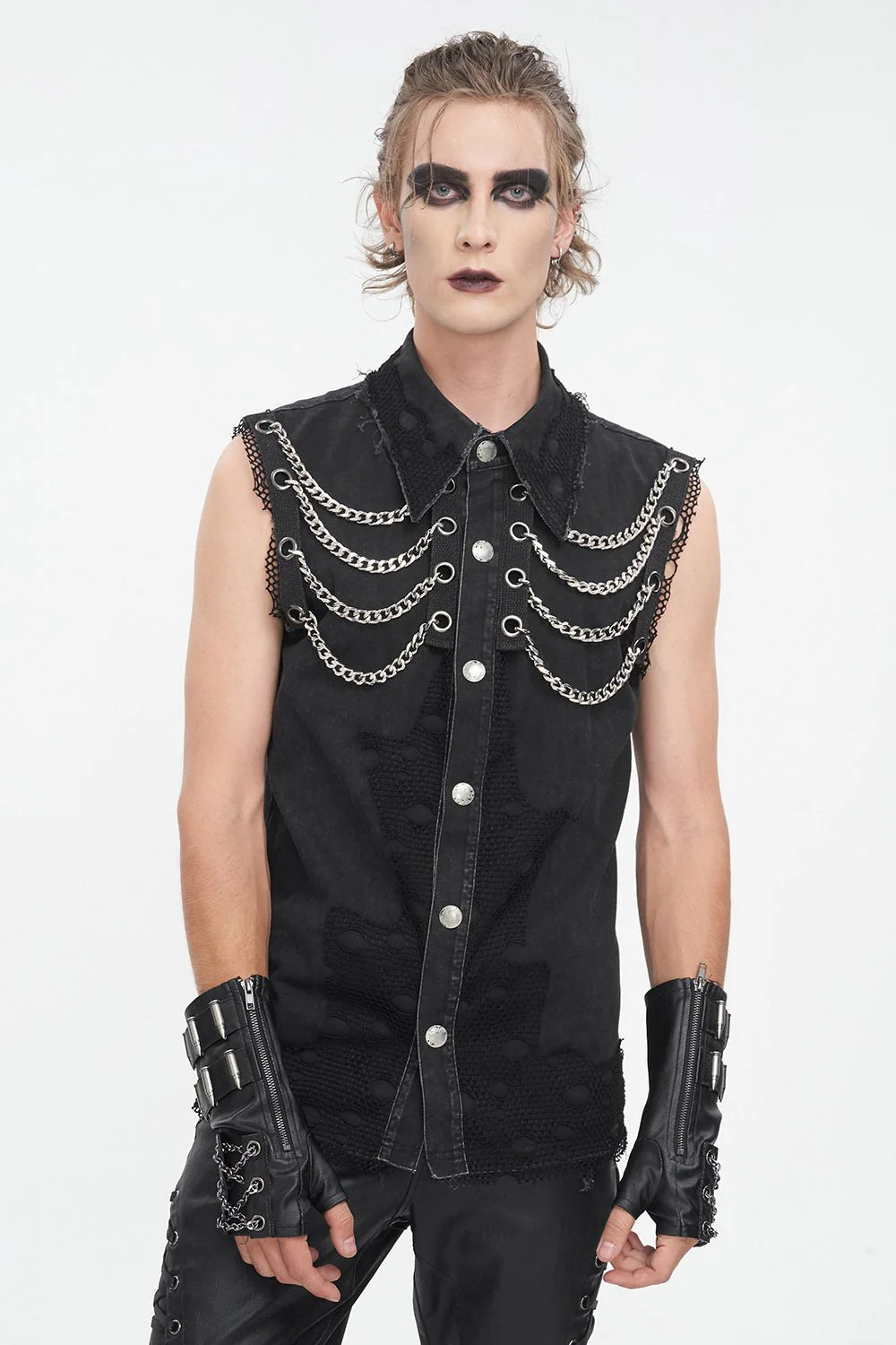 Black Flame Distressed Vest - Image 2