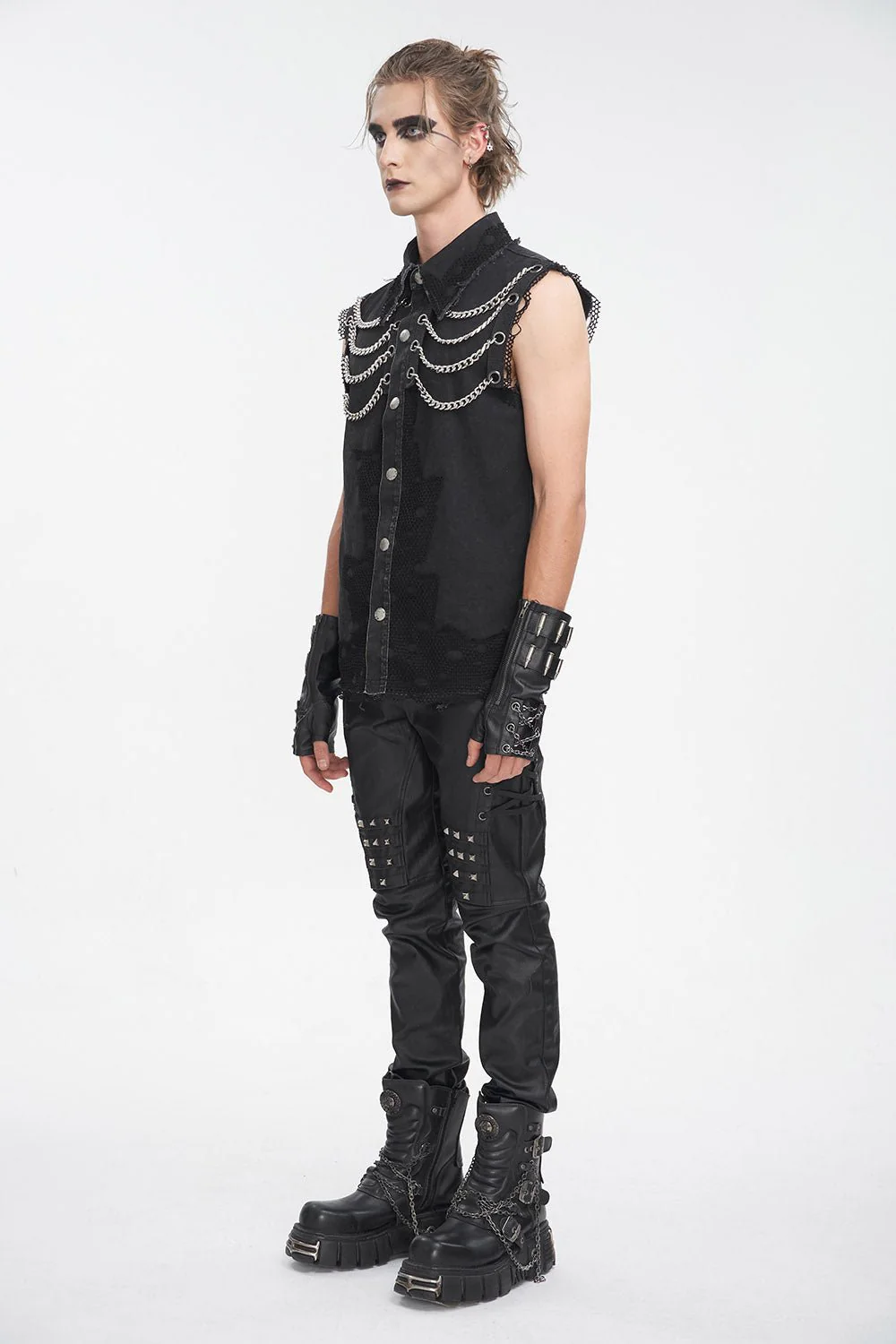 Black Flame Distressed Vest - Image 4