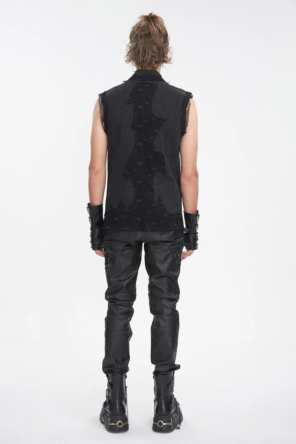 Black Flame Distressed Vest - Image 5