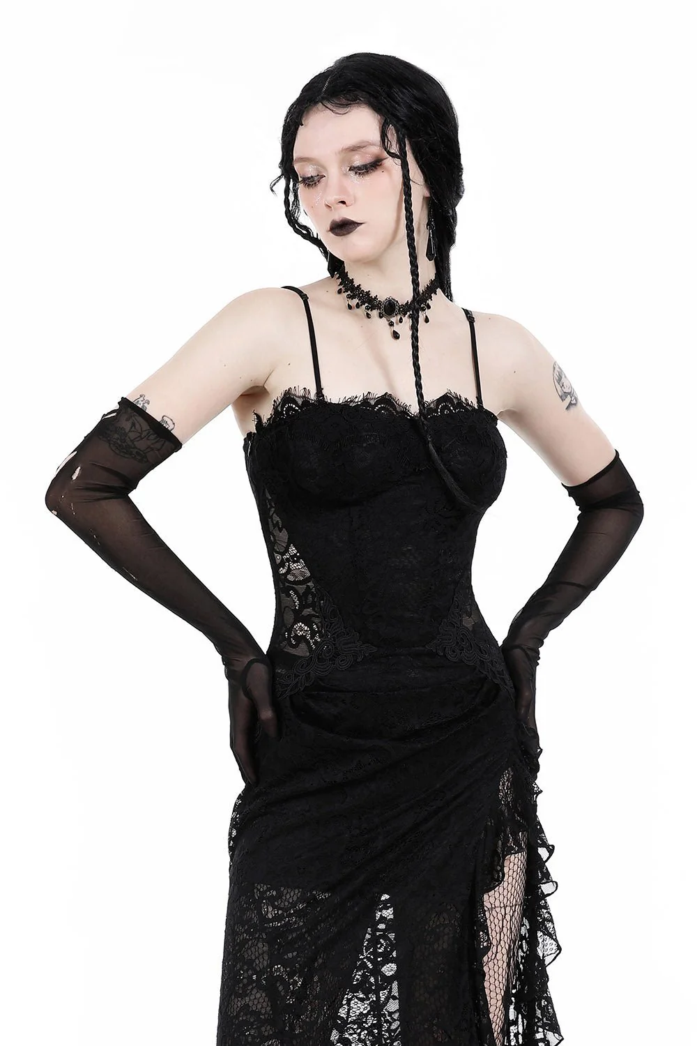 Black Lantern Lace Dress - Image 2