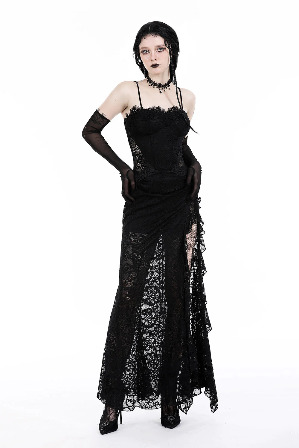 Black Lantern Lace Dress - Image 3
