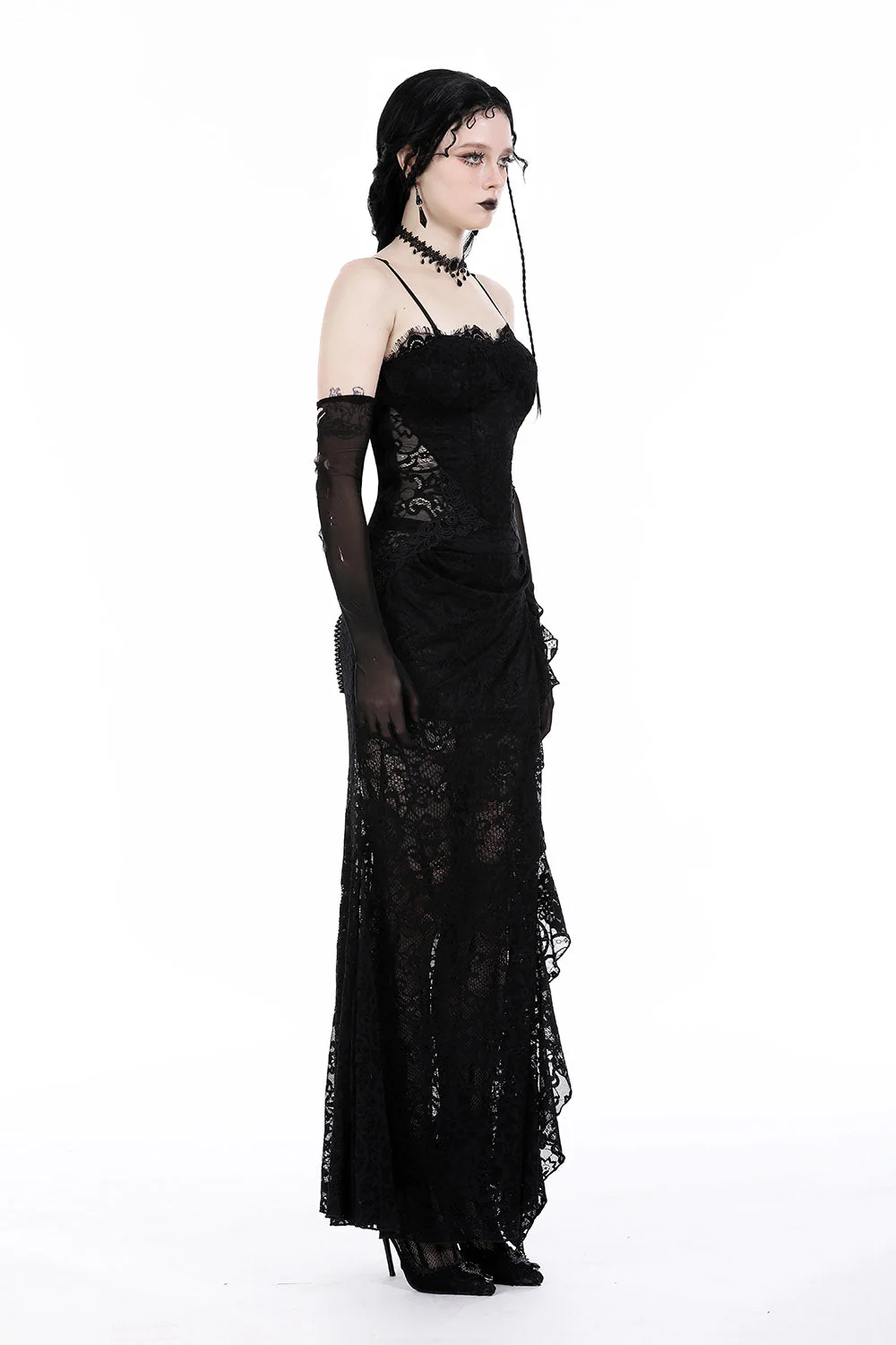 Black Lantern Lace Dress - Image 4